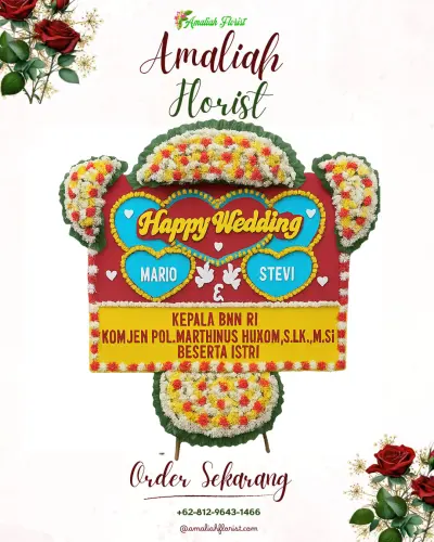 Karangan Papan Bunga Pernikahan di Kuwun